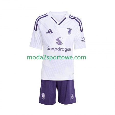 Koszulka Manchester United Dziecięcy Wyjazdowe Stroje Piłkarskie 2025/26 Krótki Rękaw